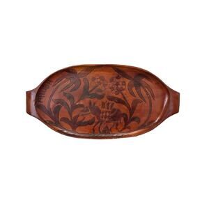 Vintage Hand Carved Wooden Tray from Aruba